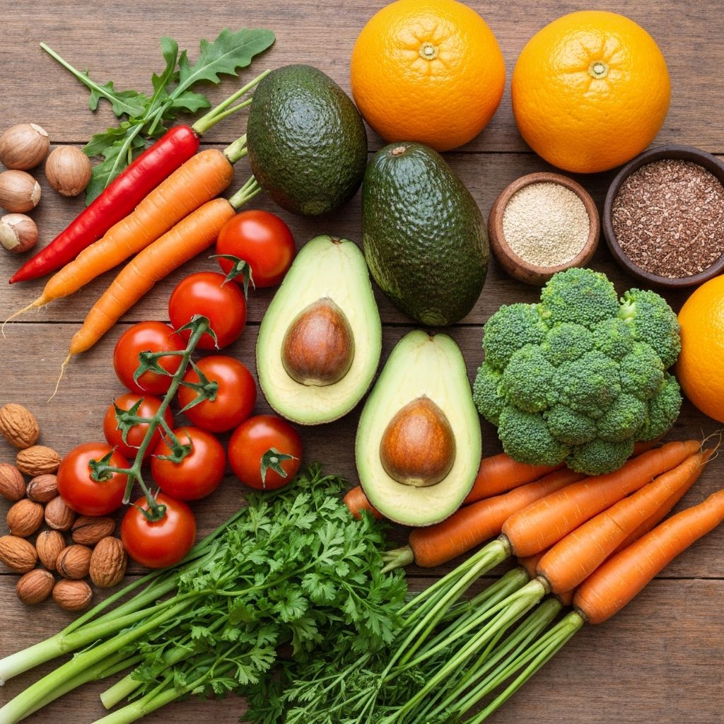 Frische natürliche Lebensmittel und Gemüse